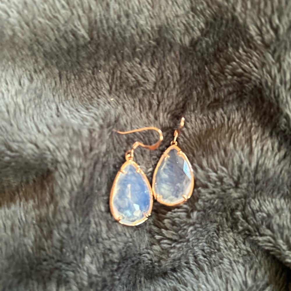 Elegant Teardrop Rose Gold Moonstone Earrings